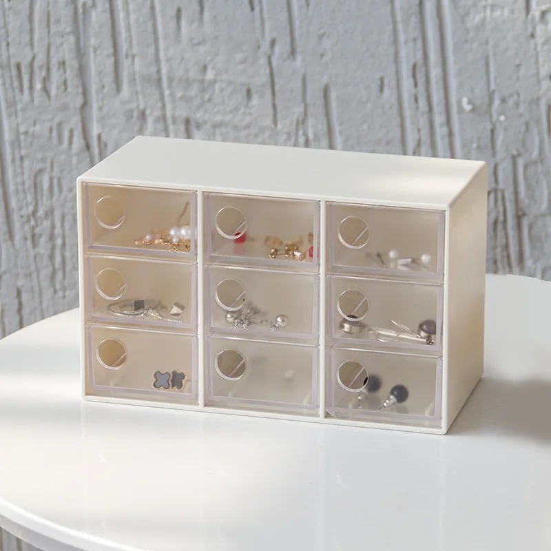 Plastic Makeup Organizer Jewelry Box Cosmetic Organizer Makeup Box Lipstick A Three-Story Makeup Storage Nail Polish Organizer