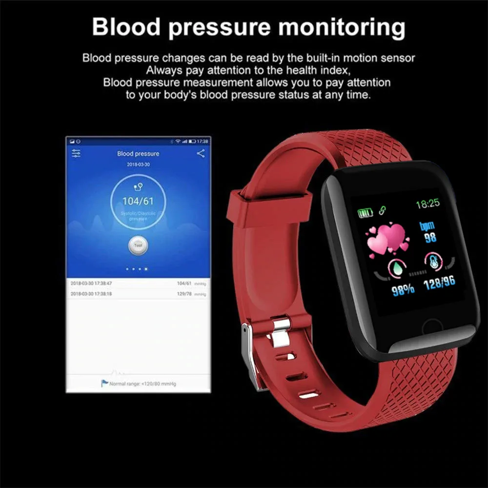 Умные часы D13 умный Браслет сенсор пульса для мужчин и женщин спортивные часы водонепроницаемый смарт-браслет 116 плюс Smartwatch