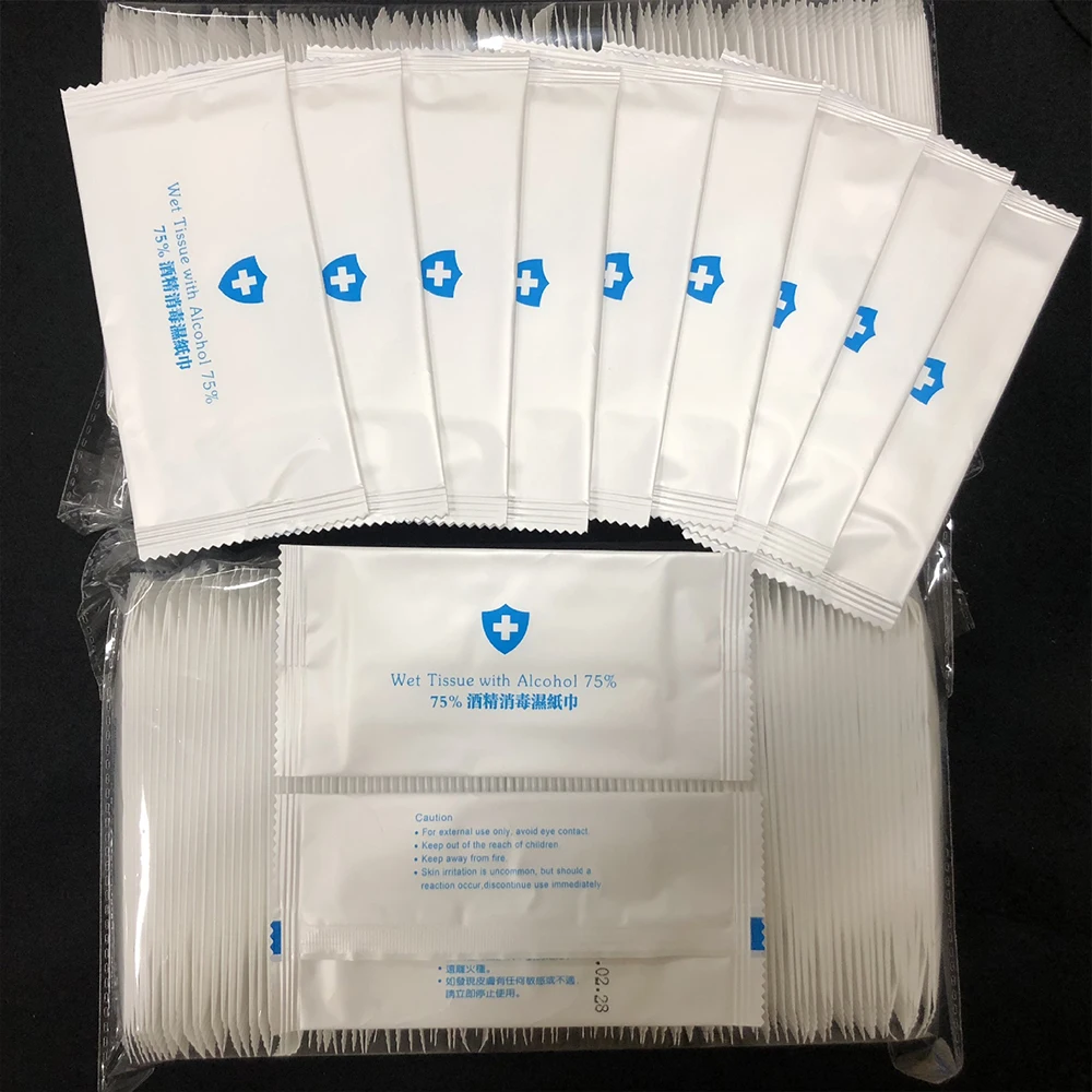 

10PCS/Lot 75% Alcohol Disinfection Wipes Disposable Hand Sanitizer Antibacterial Moisturizing Wet Wipe Antibacterial Cleaning