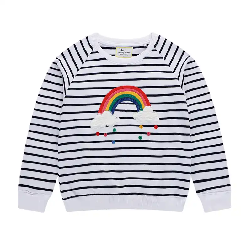 新ストライプ虹の服ベビー女の子スウェットキッズスウェット子供秋の摩耗ベビートップス Tシャツ Aliexpress