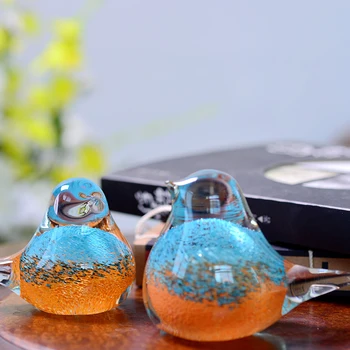

Colorfull glass bird Handmade Pastoral art glass glaze decoration small animal Home decor Lovely Nordic birds creative statue
