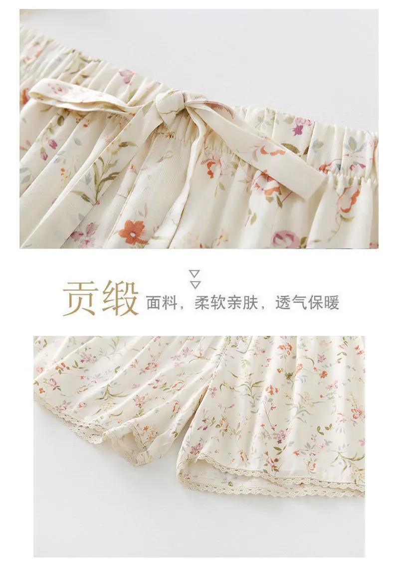 Summer Pajamas Women Satin Sleepwear Willow Print Shorts Loungewear Short Sleeve Pyjamas Two Piece Sexy Nightwear Home Clothes H979d0fc5a2c0478396f1ecf56d5b14e39