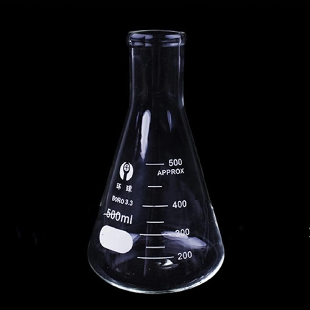1 PC Erlenmeyer Borosilicate Glass Flask Narrow Neck Conical Triangular 50 Ml To 1000ml Laboratory Chemical Equipment