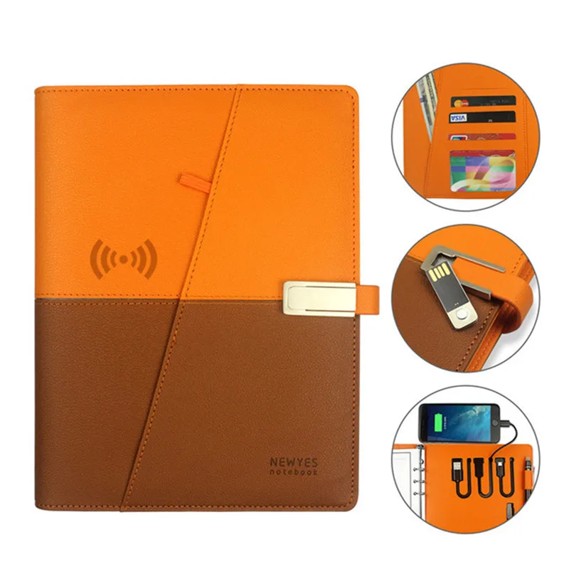 

Newyes A5 Smart Erasable wireless charging Notebook With PowerBank Usb Flash Drive Notepad App Connection School Office Supplies
