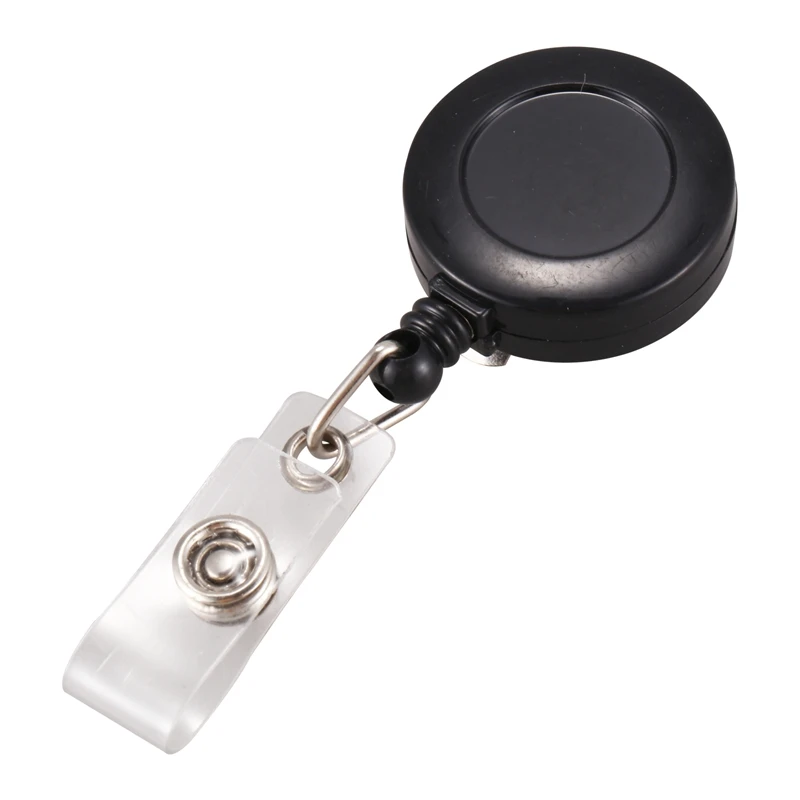 

1 pcs Badge Holder Retractable Reel YOYO Clip Snap Button ID Card Key Black