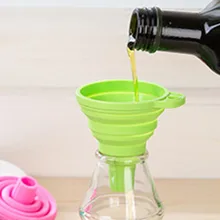 Кухонный барный инструмент DIY пищевая Складная силиконовая воронка Бытовая мини-воронка для дозирования жидкости случайный цвет
