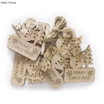 

5pcs Mixed Christmas Series Wooden Chip for Scrapbooking Christmas Tree Hanging Festival Home Party Decor Accessories 60mm