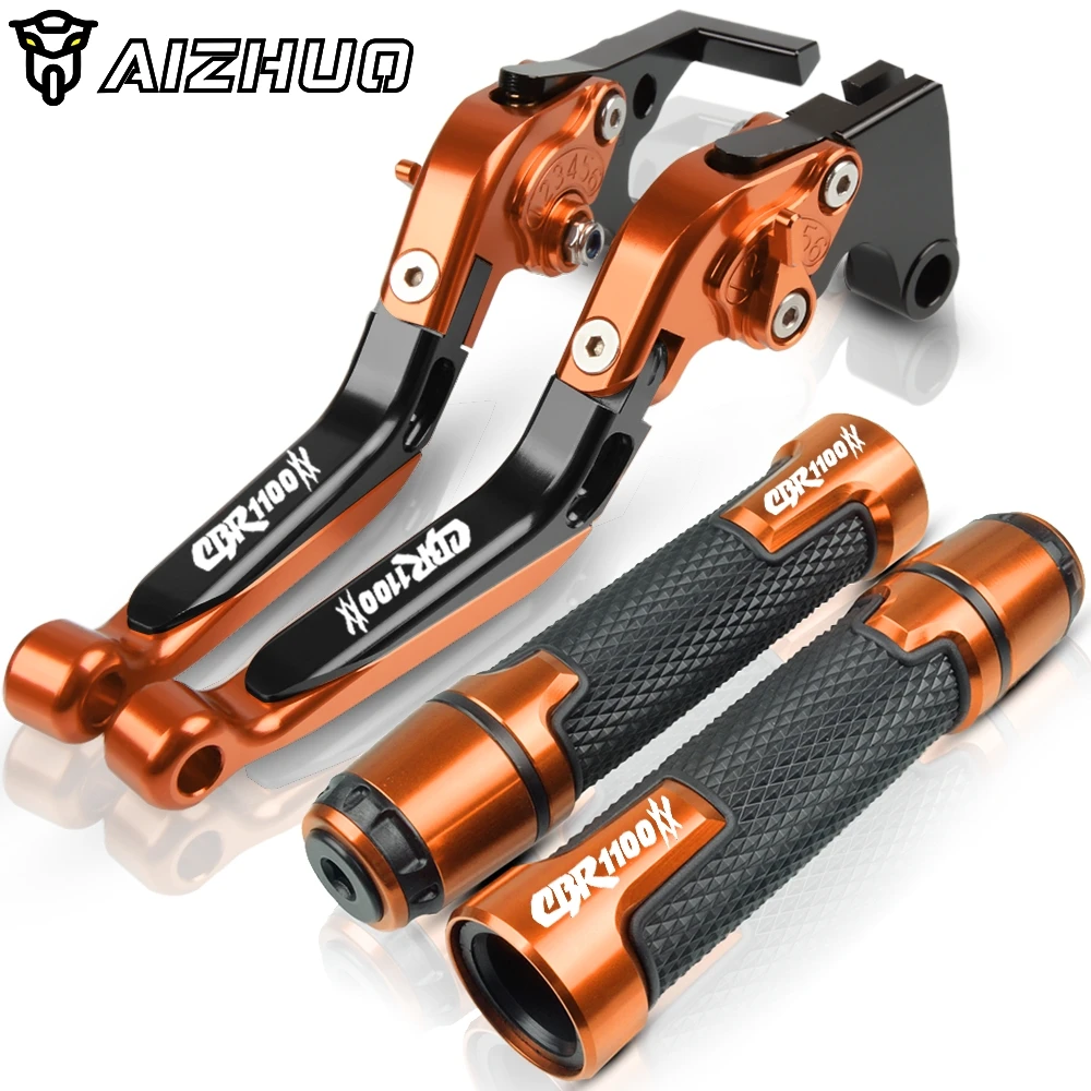 CNC алюминиевый тормозной рычаг сцепления для мотоцикла ручки для HONDA CBR 1100XX CBR1100XX CBR 1100 XX 1997-2007 2006 2005 2004 2003 - Цвет: orange2