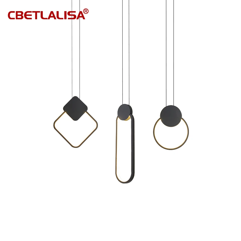 

2020 new White/Black Color led chandelier aluminum body 90-260V modern led hanging chandeliers fixtures free shipping