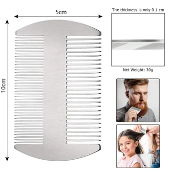 

2 Pcs Silver Stainless Dual Action Stainless Steel Comb Hair Styling Cutting Hair Comb