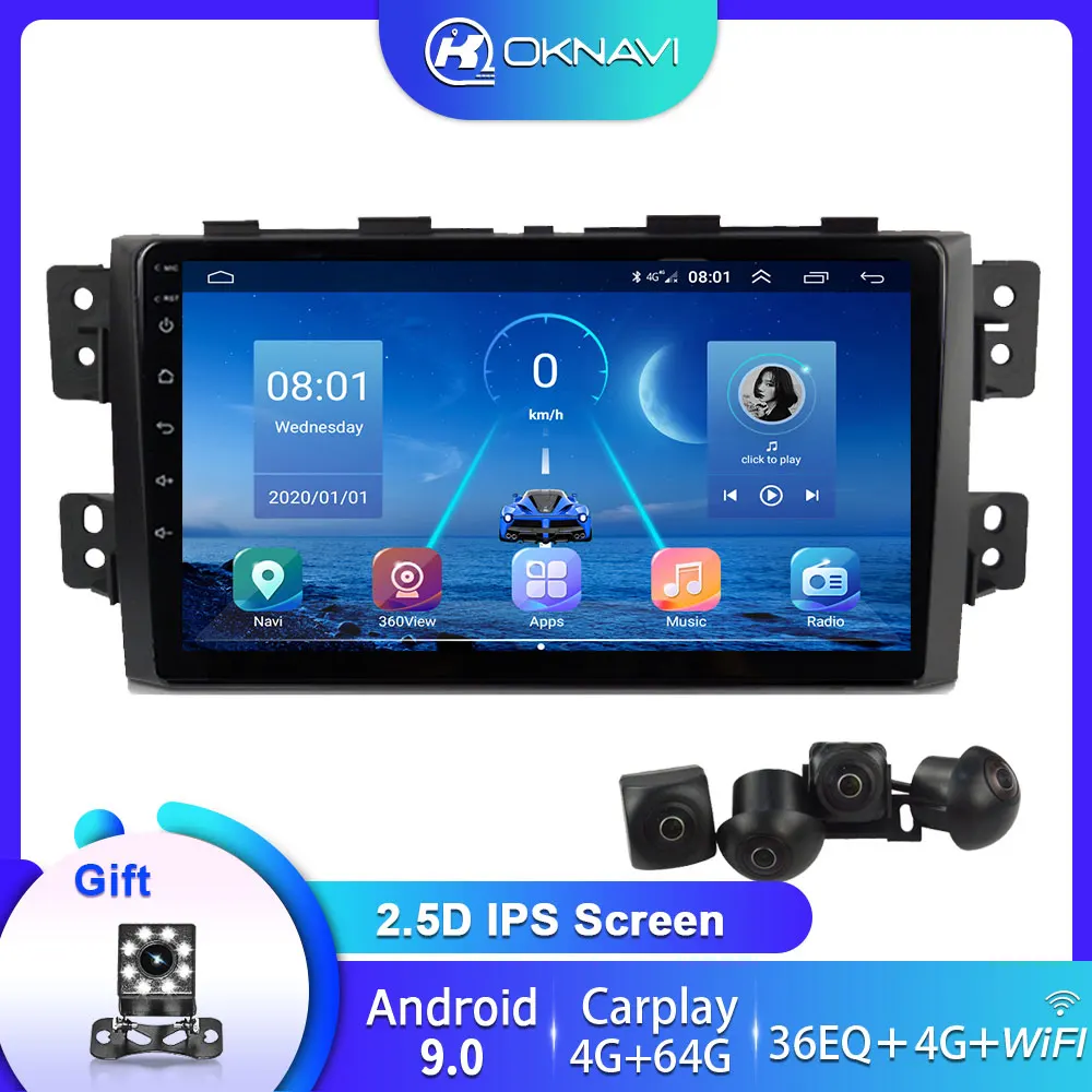 

For Kia Borrego 2008-2011GPS Navigation 2 Din Car Multimedia Player DSP Carplay 4G WIFI Camera Android 9.0 Radio Video Player