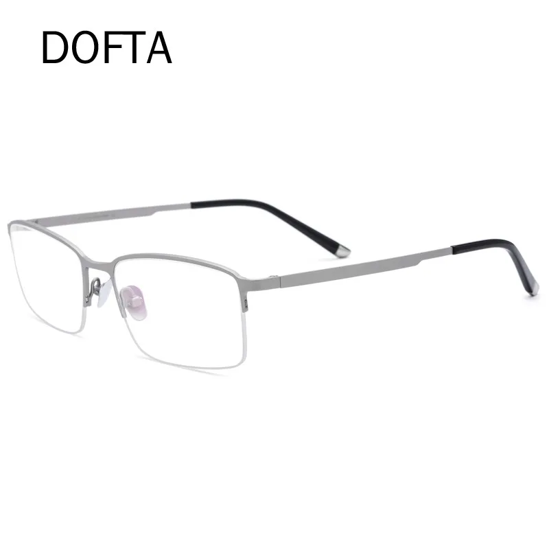 DOFTA, очки из чистого титана, оправа для мужчин, квадратные очки, новинка, полуоправы, полуоправы, полудрагоценная оптическая оправа для очков по рецепту, 7019