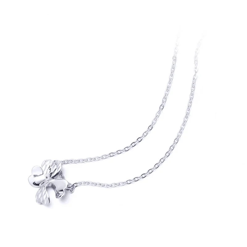 Lucky Platinum PT950 белое Настоящее ТВЕРДОЕ ЗОЛОТО 4 листный клевер подвеска