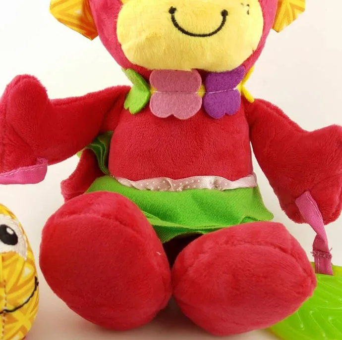 Happy Monkey Красной обезьяны кровать слинг погремушка-грызунок из плюша детские развивающие игрушки. 12