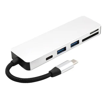 

2018 new type-c to USB3.0HUB hub SD/TF camera reader with PD charging four-in-one converter
