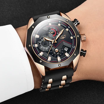 

2020 Warterproof Watch Sports Silicone Mens Watches LIGE Top Brand Luxury Clock Male Business Quartz Watch Men Relogio Masculino