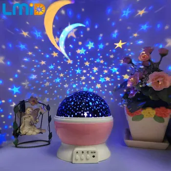 

360-Degree Rotating Projector Lamp Starry Sky Rotating LED Night Light Children Bedroom Star Night Lights Moon Light Kids Gift
