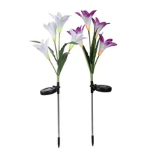 2 шт. сад УФ лампа Наружное украшение цветок лилии газон солнечной энергии Изменение цвета