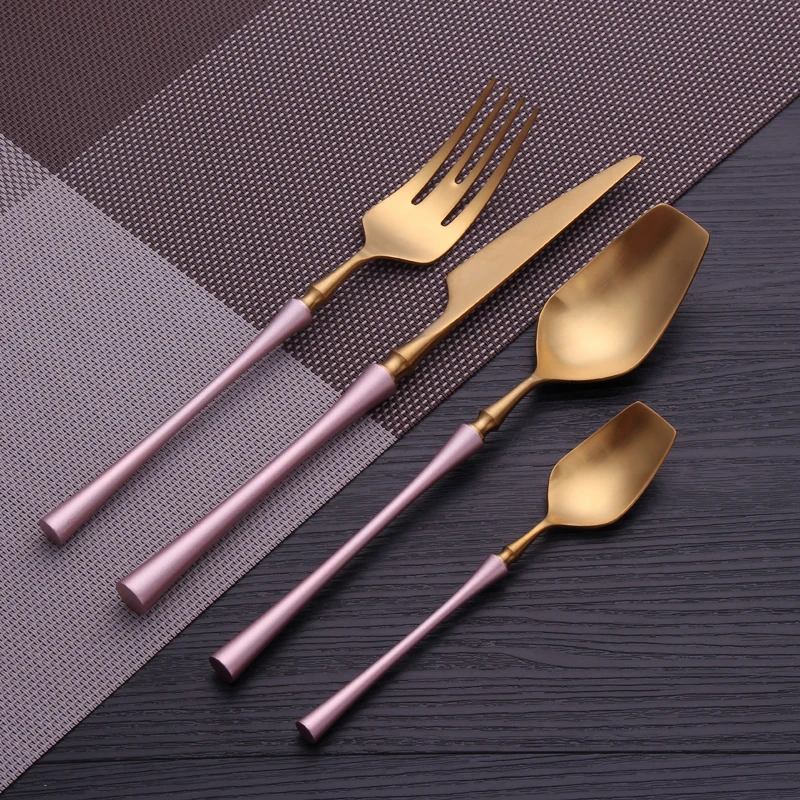 

Tableware Stainless Steel Cutlery Set 4pcs Kitchen Knife Fork Spoon Set Tableware Dinnerware Flatware Set Forks Knives Spoons