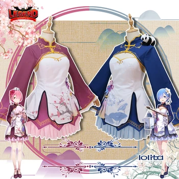 

Re:Zero Life in a Different World from Zero Rem Ram Cosplay costume cheongsam Dress Skirts