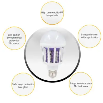 

Mosquito Light E27 White Mosquito Bulb Moths Killer Voiceless Flying Insects Creative Electric Fly Zapper Insect Trap UV Lamp