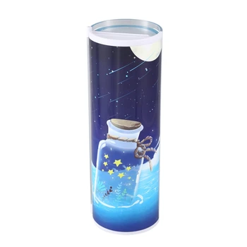 

Translucent Multifunctional Cylindrical Pen Holder School Stationery Pen Case with Removable Calculator