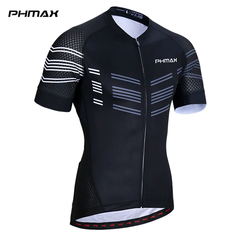 PHMAX Pro Велоспорт Джерси одежда для велогонок Maillot Ropa Ciclismo мужская одежда для велоспорта велосипедная одежда - Цвет: black