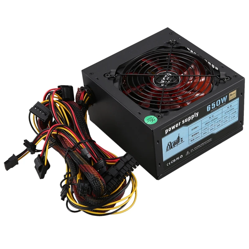 450 Вт тихий с вентилятором ATX 12V 4/8 Pin PC блок питания модульный SLI освещенный