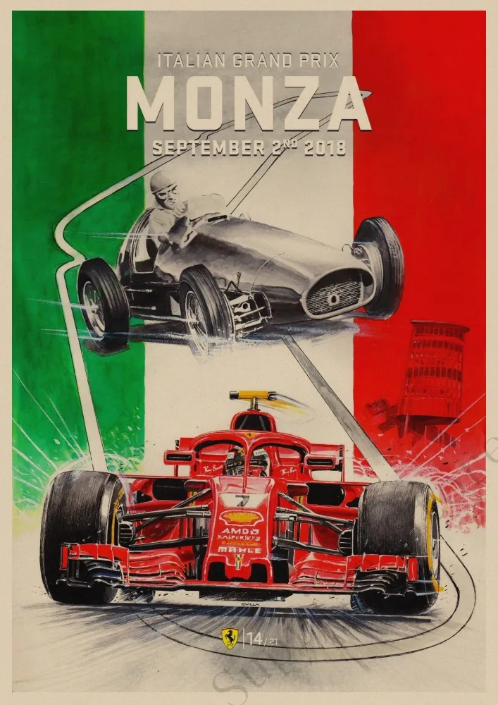 Винтаж Мексика Катара Италия путешествия плакат ретро F1 гоночный автомобиль живопись настенный Бар Паб дом искусство крафт-бумага Декор для гостиной - Цвет: 5