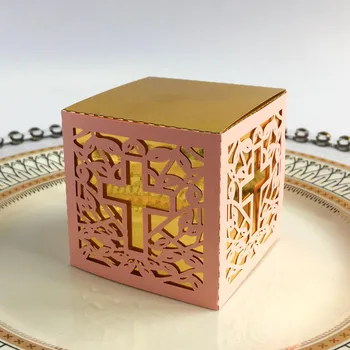 

10pcs Crossing Candy Dragee Box Angel Gift Box Baby Shower Baptism Birthday First Communion Christening Wedding Decor Wrapping