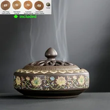 Керамическая катушка/конусная курильница, катушка/конусная курильница для сжигания благовоний и 4 вида нетипичных благовоний