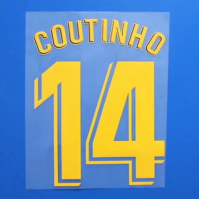 Новинка 1819 г. Messi Suarez Dembele Coutinho A. Iniesta MALCOM VIDAL I. RAKITIC PIQUE numberint Настройка номера штамповки нашивки значки - Цвет: yellow 14