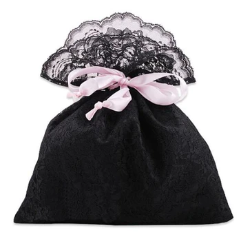 

New Satin Silk Lace Drawstring Storage Pouch Packaging Simple Gift Underwear Small Erotic Toys Cute Organizer Dust-proof Bag