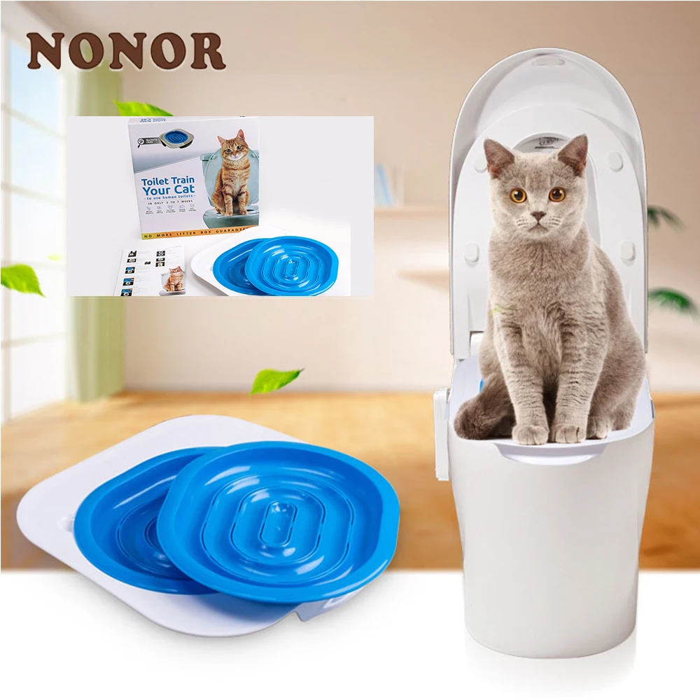 

NONOR Cat Toilet Trainning Kit Pet Litter Box Tray Trainer Tool Cover Urinal Seat Cleaning Supplies for Kitten кошачий туалет