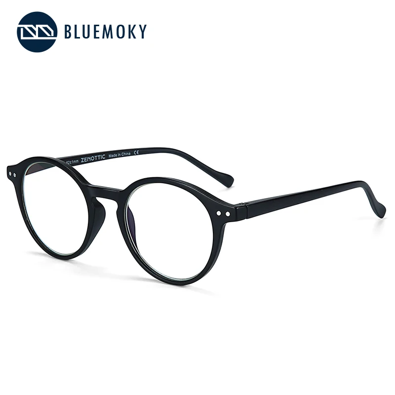 BLUEMOKY, круглые очки для чтения, винтажные прозрачные очки для глаз, дальнозоркость, анти-синий светильник, очки для чтения, унисекс, очки, Новинка BT4203B