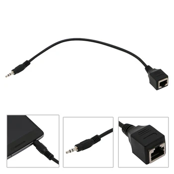 

3.5mm Jack-TRS Audio Cable To RJ45 Socket Ethernet Adapter Wire Cord Line Parts