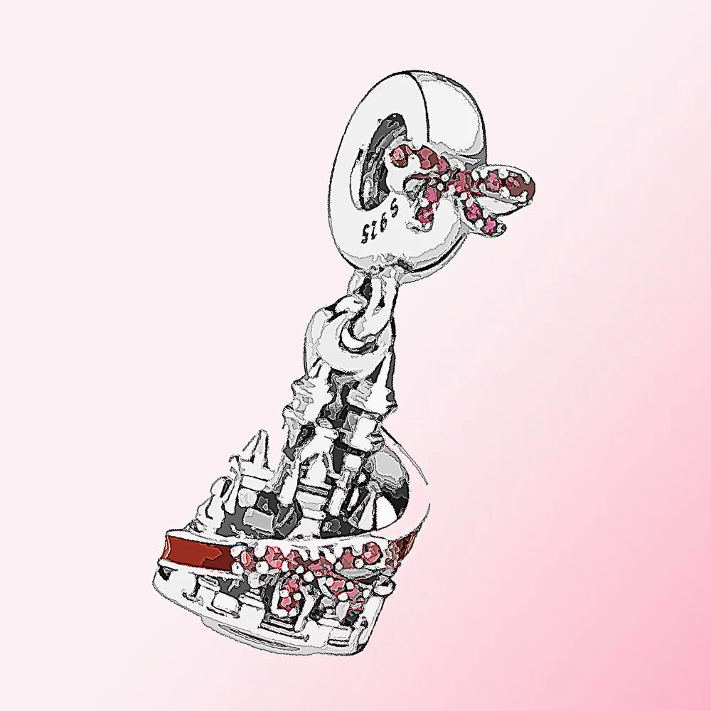 925 пробы, серебряные, 1:1, семейные милые сердечки, крест, полуночная звезда, замок для отдыха, солнечные очки кофейного цвета, очаровательные - Окраска металла: Светло-желтый, золотистый цвет