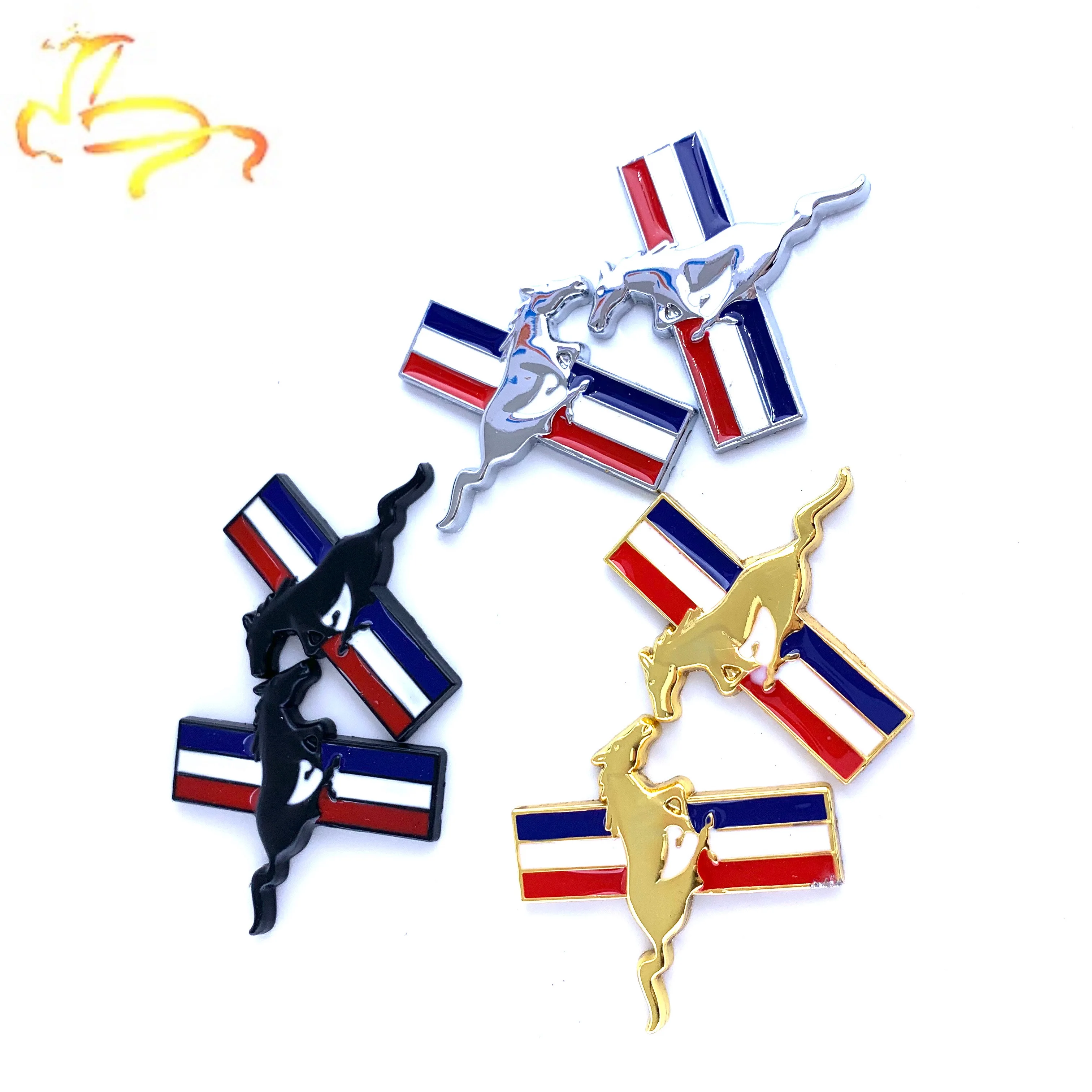 1 пара дверных брызговиков 3D металлическая фотосессия Беговая лошадь для Ford Mustang