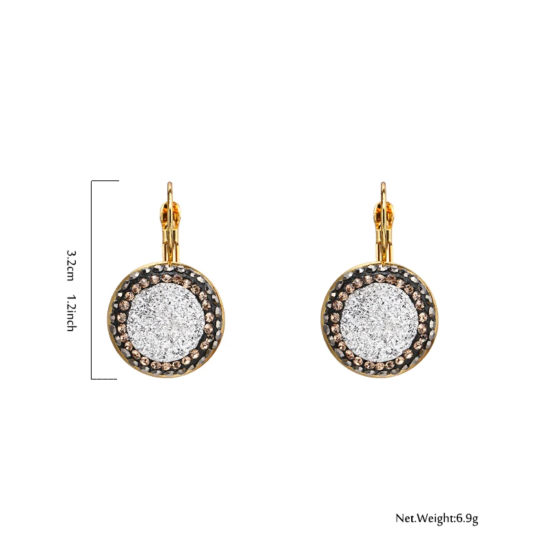 Модные серьги гвоздики из смолы Yhpup 18 K с покрытием горного хрусталя натурального
