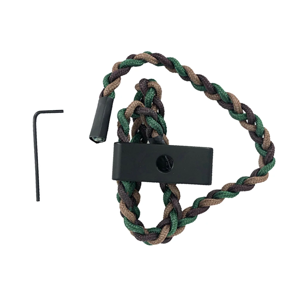 Adjusted Hunting Shooting Archery Compound Bow Braided Wrist Sling Strap Rope Camo Hunting Accessories Tool