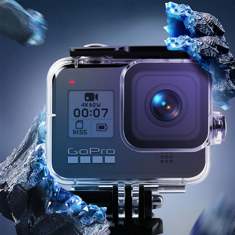 60M Go Pro 8 Водонепроницаемый корпус чехол для GoPro Hero 8 черный подводный защитный корпус для дайвинга Крышка для объектива камеры фильтр