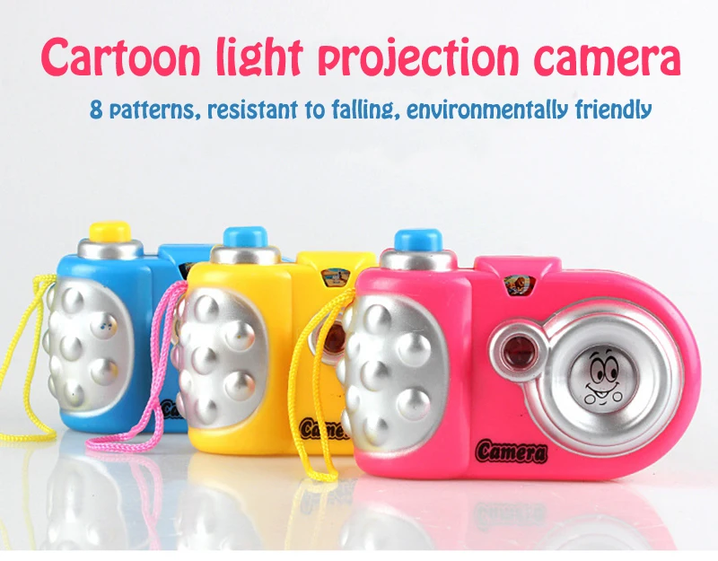 

Kid Camera Kids toy Keychain Early Education Mini flash Shutter sound Projector 8 Animal Pattern Toy for Children Gift