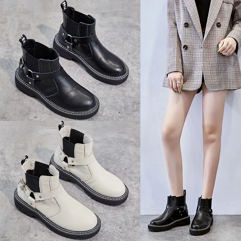 Женская обувь botas mujer Сезон осень Ботинки Martin из натуральной кожи Модные