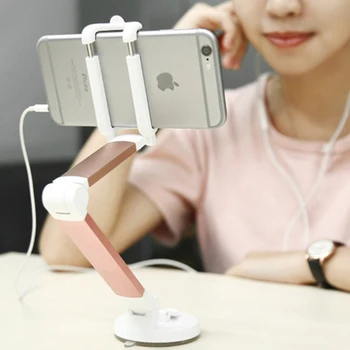 

Table Phone Stand Flexible 360 Degree Rotating Car Windshield Mount Holders Desktop Fold Live Stands with Stretchable Phone Clip