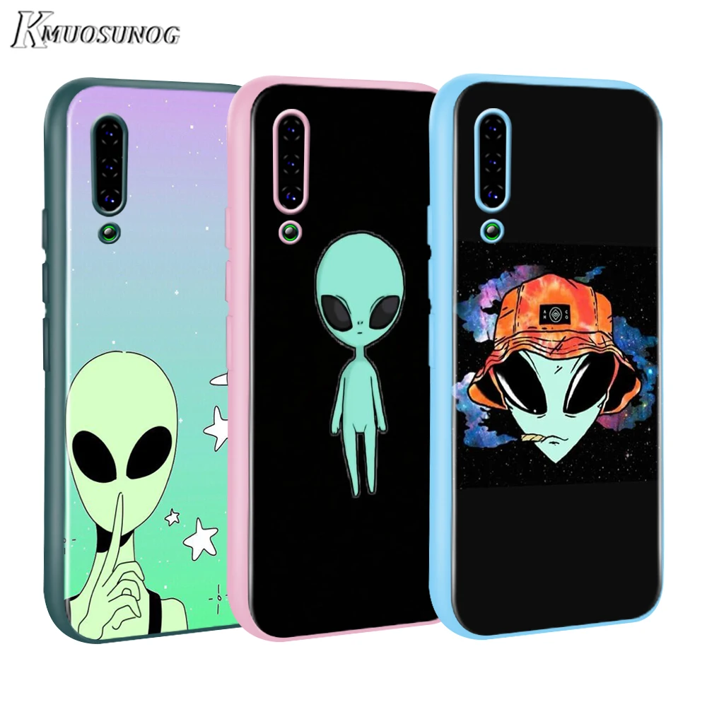 

Aesthetics Cute Cartoon alien Baseus Candy Color Cover for Xiaomi Mi NOTE 10 9 8 Pro 9T SE A1 A2 A3 CC9 SE Lite F1 Phone Case