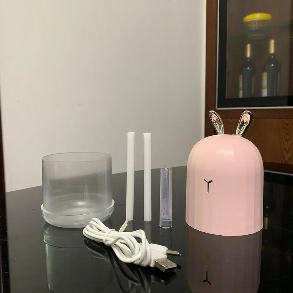 Desktop Colorful Night Light Xiaomeng Mini Humidifier Powder Rabbit Creative Usb Humidifier Elk Rabbit Desktop Night Light