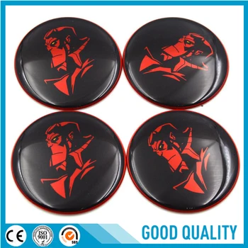 

High Quality Aluminium Alloy 4pcs/lot 56mm Stickers Hellboy Wheel Center Sticker for Car Wheel Cap Cover Universal Arch Sticker
