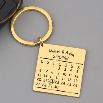 

Custom Date Keychain Personalized Calendar Keychain Keytag Lovers Gift Aniversary Souvenir Present