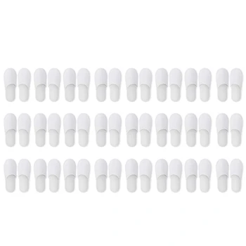 

JHD-Disposable Slippers,24 Pairs Closed Toe Disposable Slippers Fit Size for Men and Women for Hotel, Spa Guest Used, (White)
