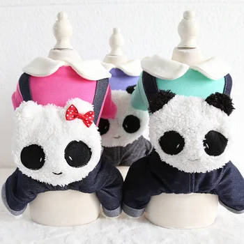 

Cute Panda Dog Jumpsuit Winter Warm Fleece Small Dog Cat Coat Jacket Chihuahua Shirt Hoodie Clothes For Pitbull